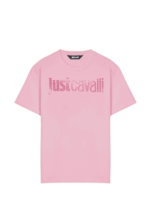 Just Cavalli crystal-embellished logo t-shirt - Pink