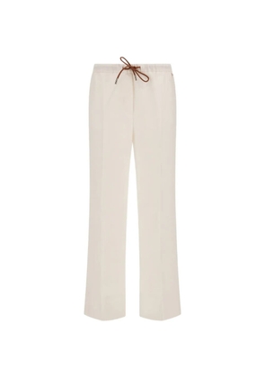 Herno drawstring linen trousers - White