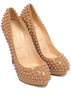 Christian Louboutin Pre-Owned Alti spiked platform heeled pumps - Neutrals