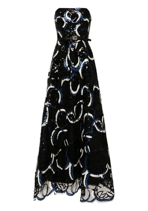 Elie Saab embroidered strapless gown - Black