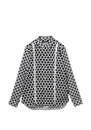 Comme des Garçons Homme Plus monogram pattern zip details shirt - White