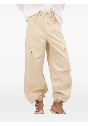 ICON DENIM drawstring-cuff cargo-pockets trousers - Neutrals