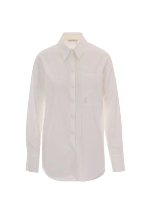 Patrizia Pepe logo-plaque chest-pocket shirt - Neutrals