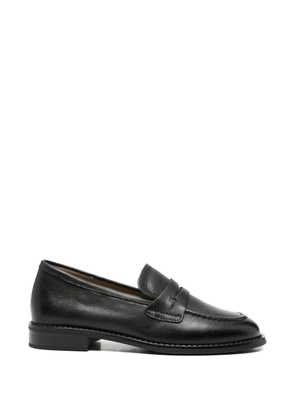 SERGIO MORETTI FIRENZE penny leather loafers - Black