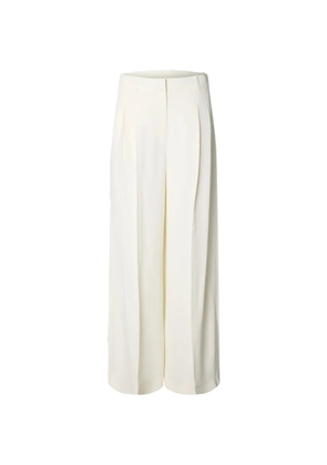 SELECTED pleat-detail wide-leg trousers - Neutrals