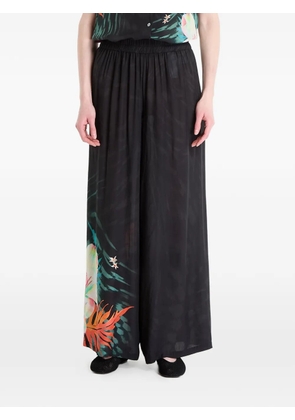 Desigual Tropical fluid palazzo pants - Black