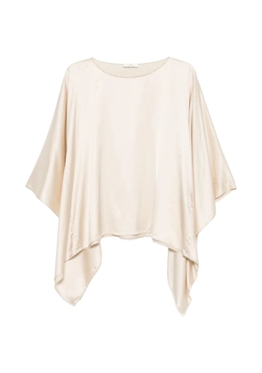PANICALE draped satin-finish cape - Neutrals