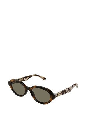 Gucci Eyewear geometric-frame sunglasses - Brown