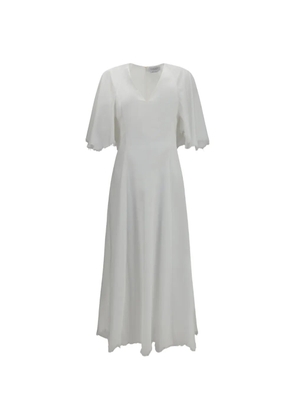 Gabriela Hearst Ansel frayed-edge midi dress - White