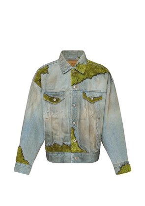 Doublet moss-patchwork denim jacket - Blue