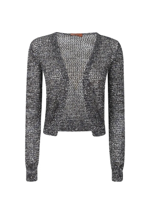 Missoni sequin-embellished open-knit cardigan - Grey