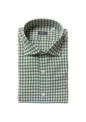 Finamore 1925 Napoli check spread-collar shirt - Green