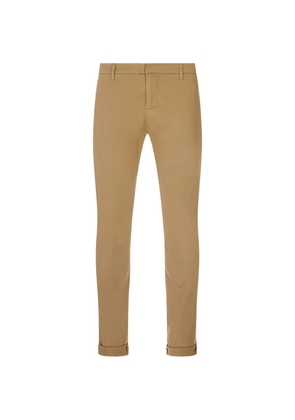 DONDUP logo-plaque slim-fit chino pants - Brown