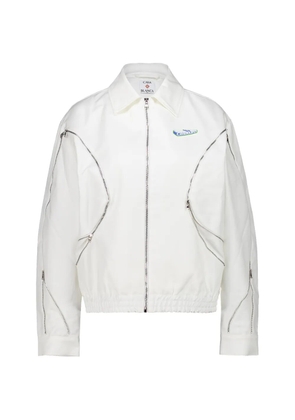 Casablanca zip-up cotton jacket - White