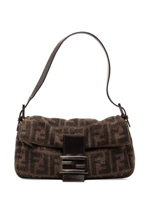 Fendi Pre-Owned 2000-2010 Mini Zucca Wool Baguette shoulder bag - Brown