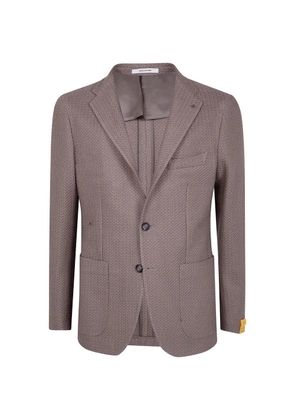 Tagliatore textured-knit single-breasted blazer - Brown