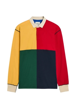 Drake's colour-block long-sleeves polo shirt - Yellow