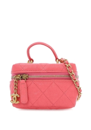 CHANEL Pre-Owned 2021 Mini CC Caviar Top Handle Vanity Case satchel - Pink