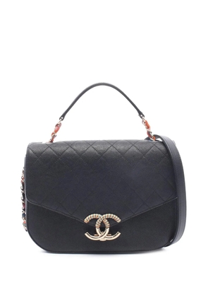 CHANEL Pre-Owned 2016-2017 Paris Cuba Medium Caviar Thread Around Flap satchel - Black