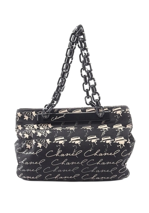 CHANEL Pre-Owned 2005-2006 Canvas Camellia Flower tote bag - Black