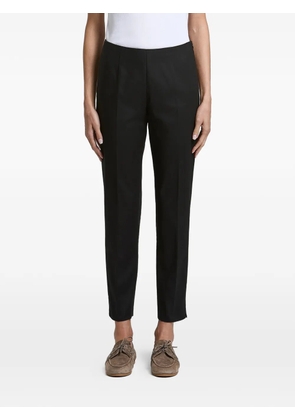 Peserico pressed-crease side-slit trousers - Black
