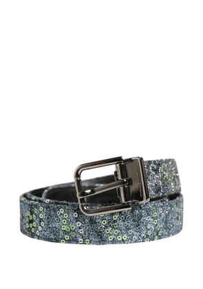 Dolce & Gabbana sequin-embellished buckle belt - Grey