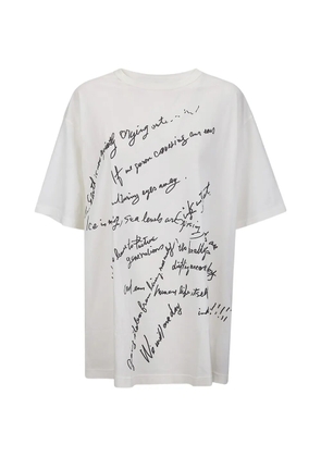 Yohji Yamamoto handwriting-print t-shirt - White