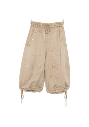 CO COLLECTION garment-dyed crop trousers - Brown