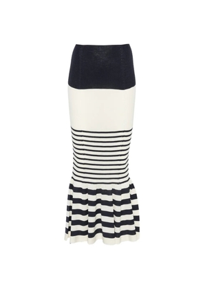 Junya Watanabe striped mermaid-silhouette midi skirt - Neutrals