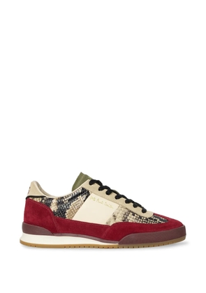 Paul Smith Dover snakeskin-effect suede-panel sneakers - Red