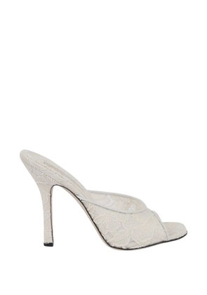 Ermanno Scervino 110mmm floral-lace peep-toe heeled mules - White
