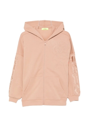 TWINSET floral-embroidered hoodie - Neutrals