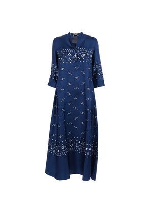 Le Sarte Pettegole bandana-print silk dress - Blue