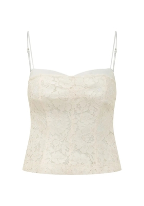 PINKO lace-overlay corset top - Neutrals