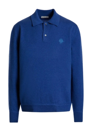 Bally embroidered-crest cashmere sweater - Blue