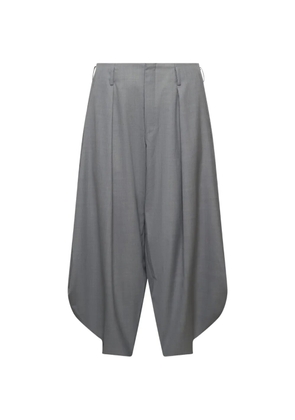 Comme des Garçons Homme Plus pleated curved-hem trousers - Grey