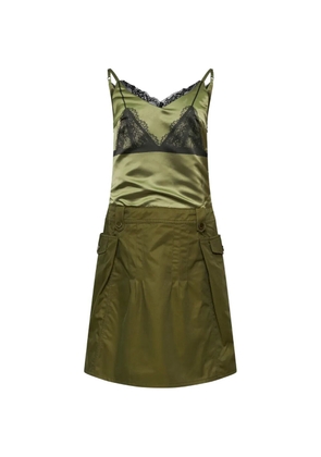 Andersson Bell lace bra printed cargo dress - Green