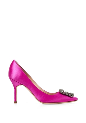 Manolo Blahnik Hangisi 90 crystal-buckle pumps - Pink