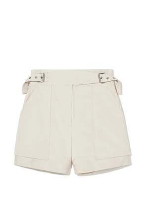 3.1 Phillip Lim buckled-waistband cotton shorts - Neutrals