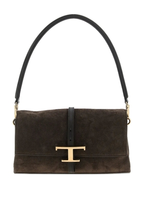 Tod's mini T Timeless suede shoulder bag - Brown