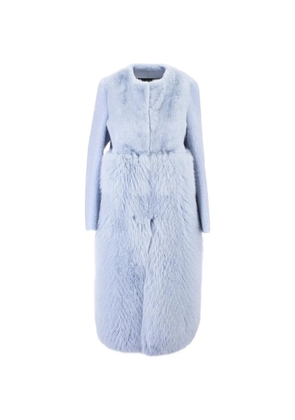 Blancha panelled faux-fur dress - Blue