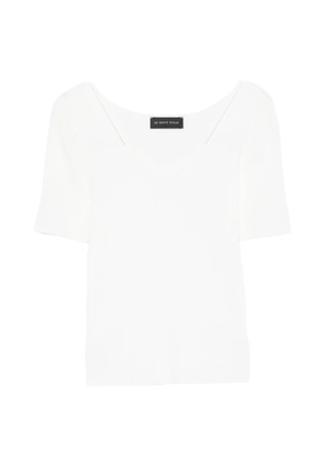 Le Petit Pulle double-strap ribbed-knit T-shirt - White