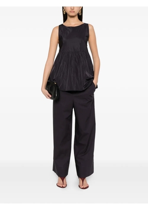 SUSANNE BOMMER ribbon-tie peplum top - Black