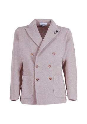 Lardini double-breasted knit jacket - Neutrals
