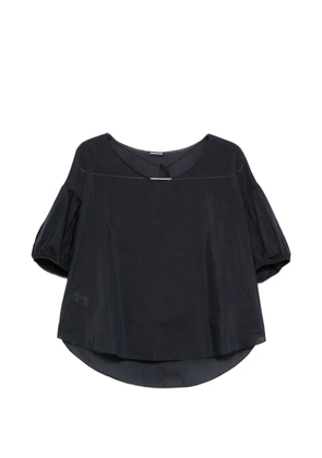 SUSANNE BOMMER puff-sleeve V-neck shirt - Blue