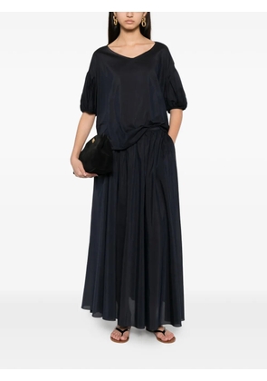 SUSANNE BOMMER puff-sleeve V-neck shirt - Blue