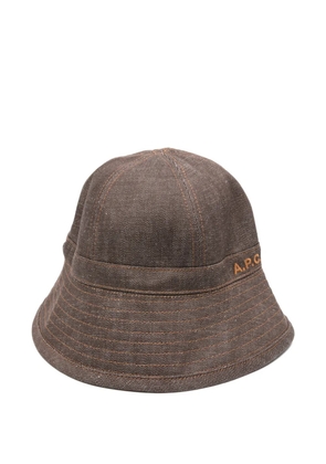 A.P.C. Le Bob logo-embroidered bucket hat - Brown