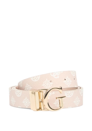 GUESS USA monogram-print logo-buckle belt - Neutrals