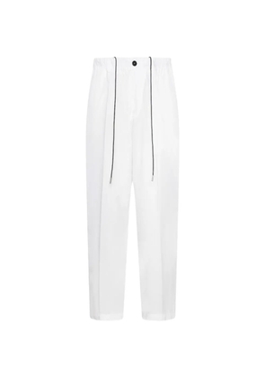 Low Brand drawstring-waist pressed-crease trousers - White
