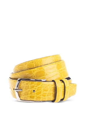 D'amico crocodile-effect leather belt - Yellow